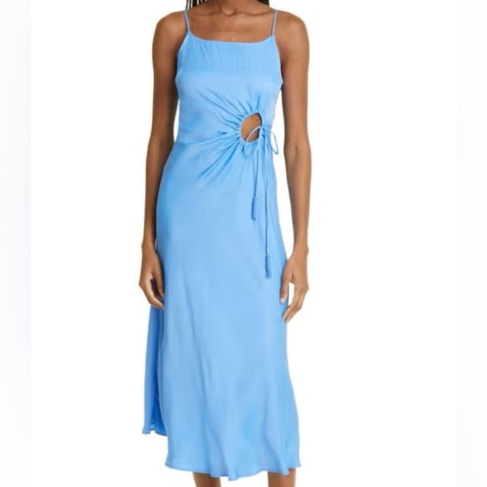Anthropologie | FARM Rio Blue Cutout Midi Dress